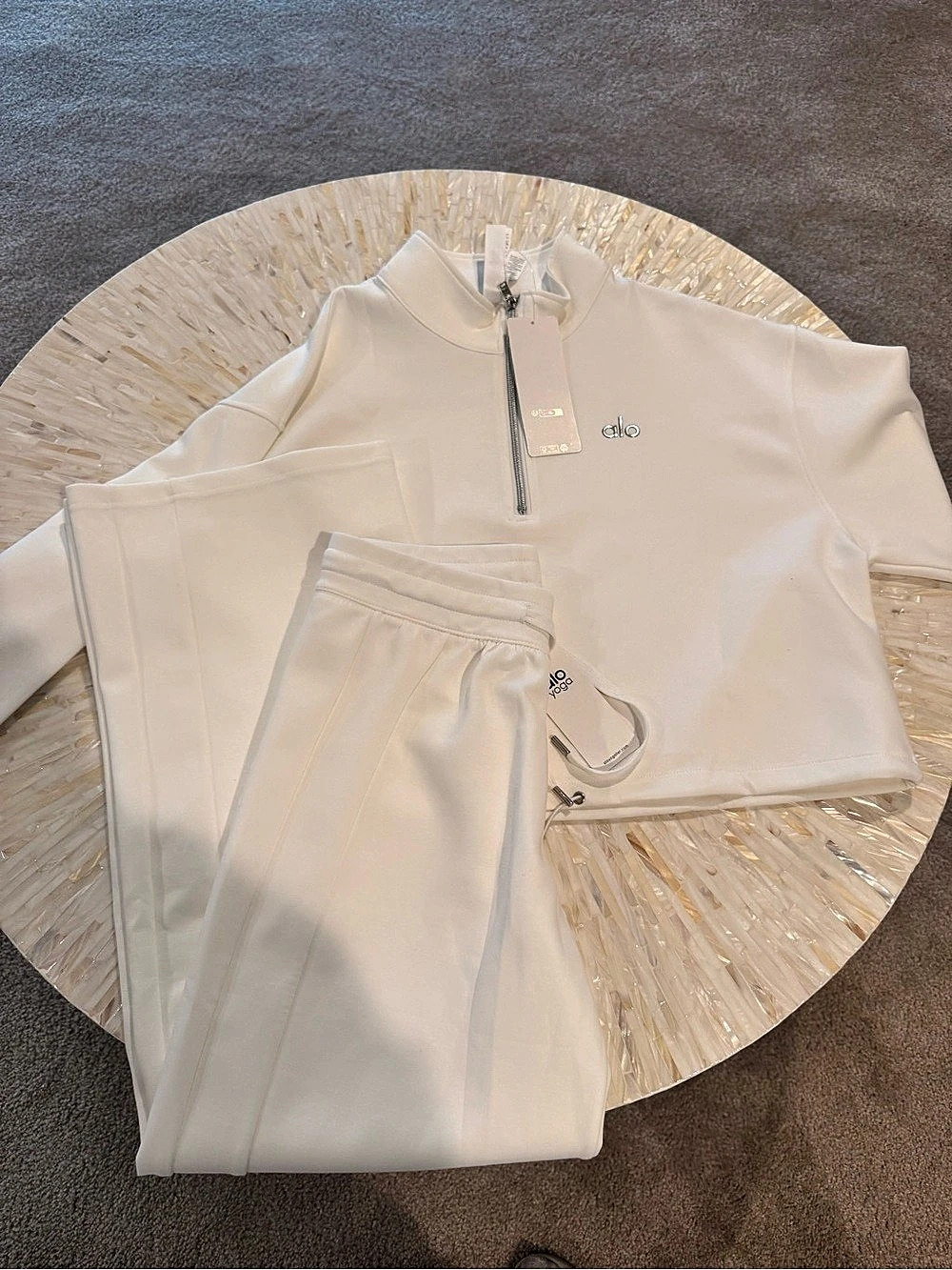Alo White Track Set Size Medium NWT